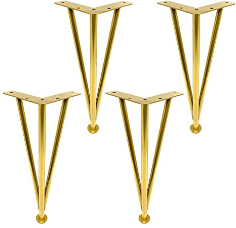 GLMGBP Möbelbeine, Edelstahl-Metall-Schrankbeine, Sofabeine, DIY-verstellbare Tischfüße, für TV-Ständer, Badezimmerschrank, Couchtisch, Sofa, 4er-Set (Farbe: Gold, Größe: 30 cm)