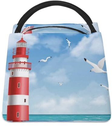 Cmagnifico Kühltasche, Leuchtturm-Lunch-Tasche, isolierte Lunchtasche für Arbeit, Camping, Reisen