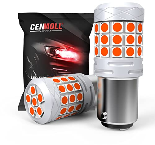 Cenmoll 1157 380 P21/5W BAY15D Ampoule LED Rouge, Super Lumineux 40W 2000LM 2V-24V Canbus Sans Erreur P21/5W BAY15D Ampoules de Voiture pour Feu de Stationnement de Recul Feu Arrière Frein, Pack de 2