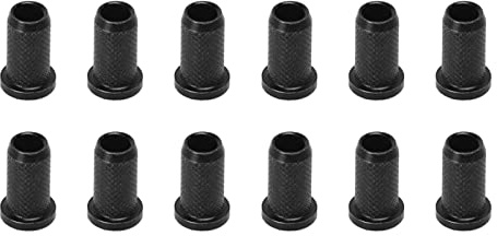 AOWINHIT 12 casquillos de cuerda de guitarra de metal de repuesto para guitarra eléctrica, cuerpo a través de virolas de alta dureza, resistente al desgaste, larga vida útil para guitarristas