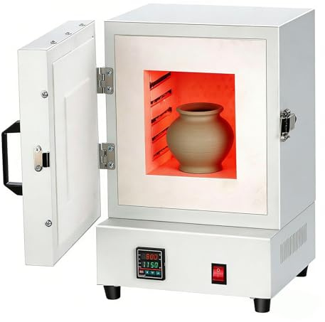 Aredwhiterui Four en Céramique Électrique pour la Maison, Fourneau de 2000W avec Affichage Numérique & Température 0-1150℃, Adapté au DIY Argile, Fusion du Verre, Coulée de Cire et Fusion des Métaux