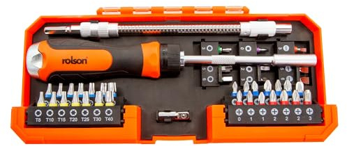 Rolson 28427 43pc Ratchet Screwdriver & Bit Set