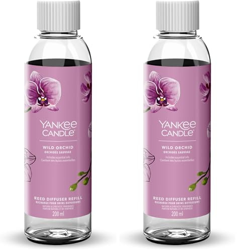 Yankee Candle Signature Reed Diffuser Refill Wild Orchid 200ml Up to 20 weeks of Fragrance for Women (Pack of 2)