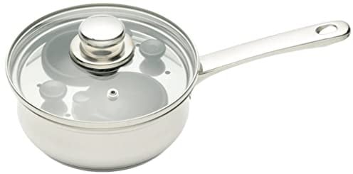 KitchenCraft Non-Stick Induction-Safe 2-Cup Egg Poacher / Sauté Pan, 16 cm (6.5), Silver