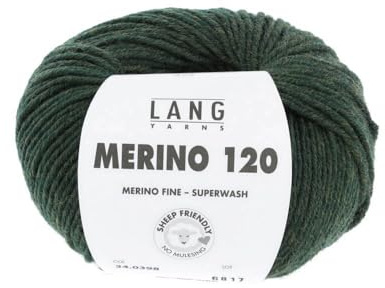 Lang Yarns Merino 120 Superwash 0398 dunkeloliv melange
