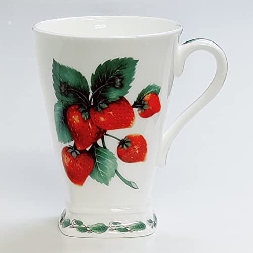 Redwood Collection Fine Bone China Mug - Strawberry Fruit Design