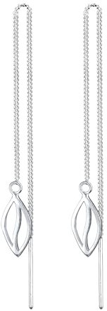 Elli Earrings Women Earrings Leaf Pendant Filigree in 925 Sterling Silver