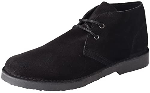 Roamers Adults Unisex Real Suede Unlined Desert Boots (13 UK) (Black)
