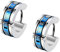 Flongo Boucles d'oreilles Homme Chic Chiffre Romain Acier Inoxydable Clous d'oreilles Fantaisie Bijoux Cadeau Couleur Bleu pour Homme