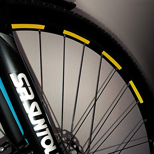 Motoking Fahrrad-Reflektorenaufkleber mit Waben-Reflex-Optik - Gelb - 26 Aufkleber im Set - Breite: 7 mm - reflektierende Felgenaufkleber für Trekkingbike-, Fahrradfelgen & mehr