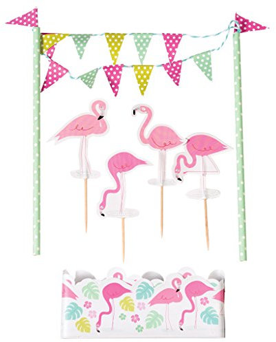 Rex International Kuchendekoration Wimpelkette Tortenschürze Flamingo
