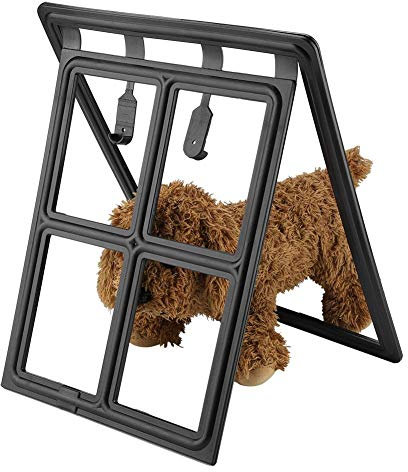 Porta per Gatti e Cani, Gattaiola Porta Basculante per Animali Domestici Porte Zanzariere con Magnete Potente Entrata e Uscita Controllabile (Nero XL)