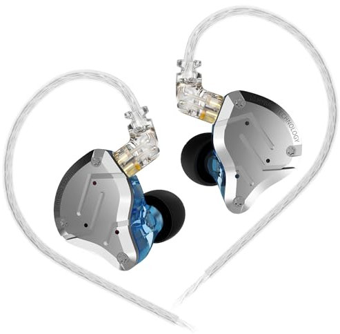 KINBOOFI KZ ZS10 Pro In Ear Monitor Earbuds, HiFi Earphone with 4BA and 1DD Drivers, Upgraded ZS10 Pro with Detachable 0.75mm 2 Pin 6N OFC Cable (No Microphone, Blue)