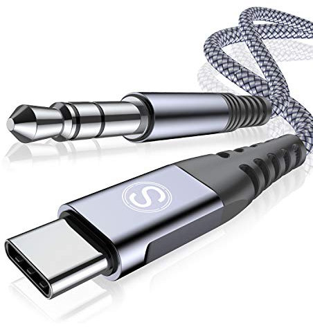 sweguard USB C Aux Kabel 2M,USB Type C auf 3.5mm Klinke Kabel Audio Aux für iPhone 15 16 Pro/Max/Plus, Samsung S25/S24/S23/S22/21/20 Ultra,Huawei,iPad,Pixel,Xiaomi,Auto-Lautsprecher,Kopfhörer
