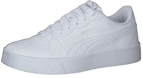 PUMA Damen Skye Clean Sneaker, White White Silver, 38.5 EU