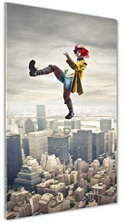 Tulup Acrylglas - 50x100cm - Bild Acrylglas Deko Wandbild Kunststoff/Acrylglas Bild - Dekorative Wand Küche & Wohnzimmer- Clown an einem Seil