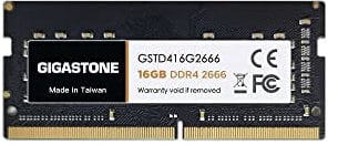 【DDR4 RAM Nur für Laptops】 GIGASTONE 16GB DDR4 2666MHz (2400MHz or 2133MHz) PC4-21300(PC4-19200/17000) CL19 1.2V SODIMM 260Pin Nicht-ECC ungepuffert Notebook Laptop Speicher-Upgrade
