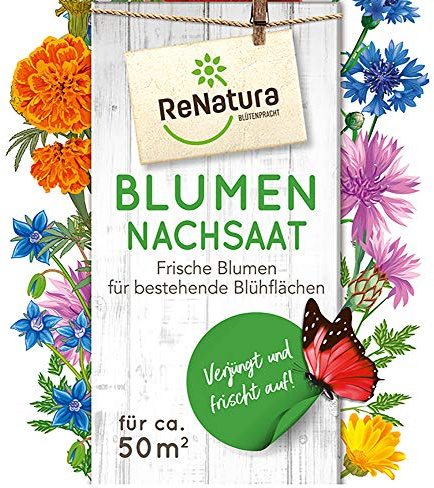 Greenfield ReNatura® Blumen Blumennachsaat für die Auffrischung von Blühflächen reicht für ca. 50 m²