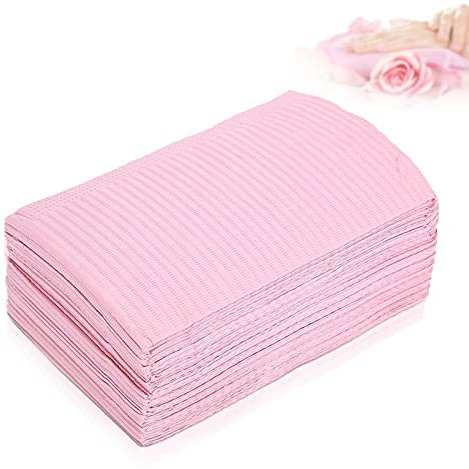 125PCS tovaglia manicure, impermeabile nail art pulizia pad manicure pad per salone d'arte del chiodo, salone di bellezza, 18,1 X 12,6 pollici rosa