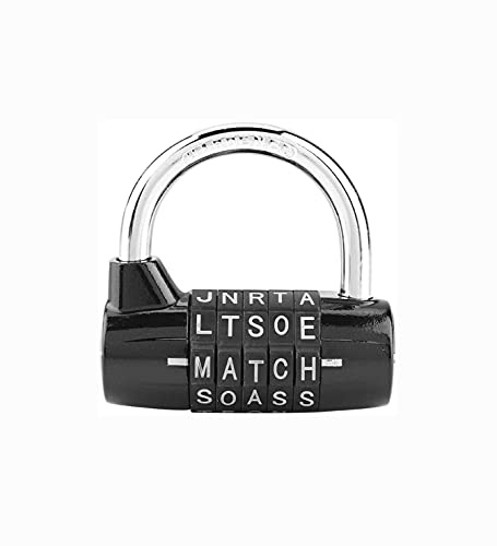 Shiwaki Secure Password Vorhängeschloss, 5-stelliges Zahlenschloss, Sicherheit Padlock für Gym Locker,Toolbox, Zäune, Fahrrad, Reisekoffer Sicherheit Passwortschloss - Schwarz