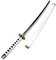 HZYYZH Samurai Ninja Wooden Sword Arme, Anime Noir Samurai Roronoa Zoro Cosplay Katana Couteau Sword Jouets pour Adolescents,Blanc