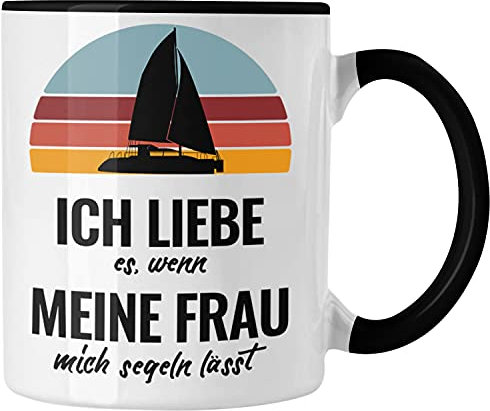 Trendation - Segeln Geschenk Tasse Mir Reichts Ich Geh Segeln Geschenkidee für Segler Kaffeetasse Besonders Segelboot Männer (Schwarz)