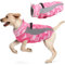 Hjyokuso Hundemantel Wasserdicht, Wintermantel Hund, Hundejacke für Kleine Mittel Große Hunde, Winddichte Hundekleidung Winterjacke mit Reflektierender Streifen und Reißverschluss - Rosa XXL