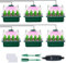 YAUNGEL Vassoio Germinazione con Luce di Coltivazione, 6 Pezzi Semenzaio per Piantine Mini Serra Propagatore con Luce di crescita Regolabile Luminosità & Umidità Propagatore di Semi Kit, Verde