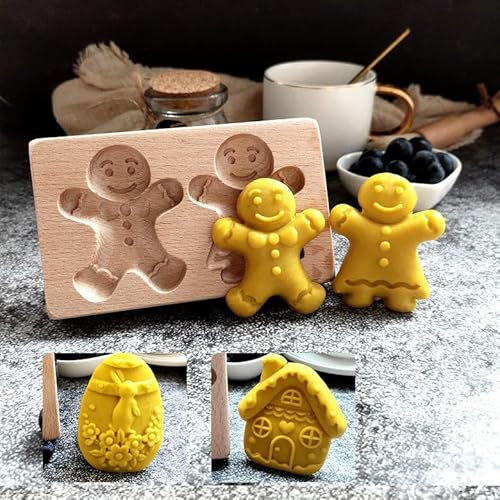 AVSMGP 3pcs Formine per Biscotti Natalizi, Tagliabiscotti 3D Natale Set, Formine Biscotti Natale, Stampi Biscotti Natalizi Plastica, Stampo 3D Omino di Pan di Zenzero Fiocco di Neve,E