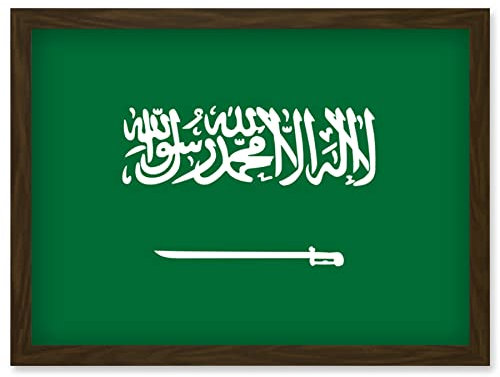 Artery8 Saudi Arabia National Flag Patriotic Vexillology World Flags Country Region Poster Artwork Framed Wall Art Print A4
