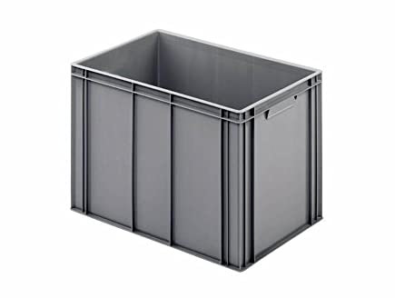 PROREGAL Eurobehälter mit geschlossenem Griff | HxBxT 42x40x60cm | 70 Liter | Grau | Eurobox, Transportbox, Transportbehälter, Stapelbehälter
