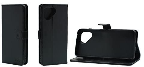 caseroxx Bookstyle Handytasche für Fairphone 4 in schwarz – Klapphülle aus Kunstleder mit Kreditkartenfächern, Magnetverschluss, Standfunktion & Rundumschutz für Display und Gehäuse