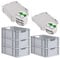 PROREGAL SuperSparSet 5x Eurobox NextGen Economy mit Scharnierdeckel & grünen Verschlüssen | Griffe offen | HxBxT 22x40x60cm | 44 Liter | Eurobehälter Transportbox Transportbehälter Stapelbehälter