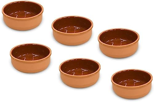 SECEN LONDON - Tapas Dishes, Cooking Bowl, Camembert Baking Dishes, 6X Set of Mini Stoneware Rectangular Small Oven to Table Baking Dish Ideal for Lasagne, Casserole, Clay Pot,Tapas Bowls