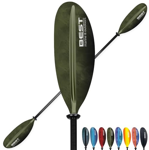 Best Marine Kayak Paddle | Eje de fibra de carbono y cuchillas de polipropileno reforzadas con fibra de vidrio | 220 cm, 234 cm, 250 cm | Palas ligeras para kayak para adultos | Remos y accesorios