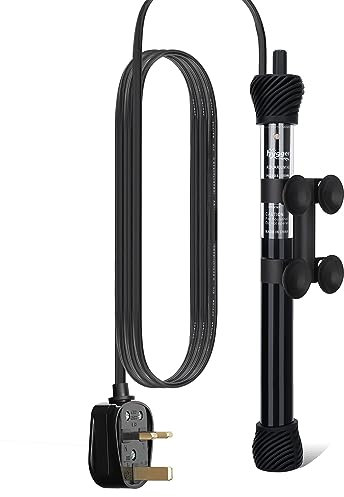 hygger Aquarium Heater, 200W Submersible Fish Tank Thermostat Heater with Adjust Knob Suction Cup for Small Betta Coral Saltwater and Freshwater