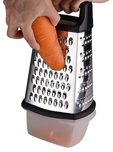 Käsereibe Box – Käsereibe mit Behälter, Käsereibe, professionelle Kastenreibe mit 4 Seiten für Parmesankäse, Gemüse, Ingwer Nupaque