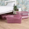 Wham Crystal 5x 32L Plastic Storage Boxes with Lids Tint Dusky Orchid (Pink). Medium Size, Under Bed Storage, Strong (Pack of 5, 32 Litre). Made in the UK