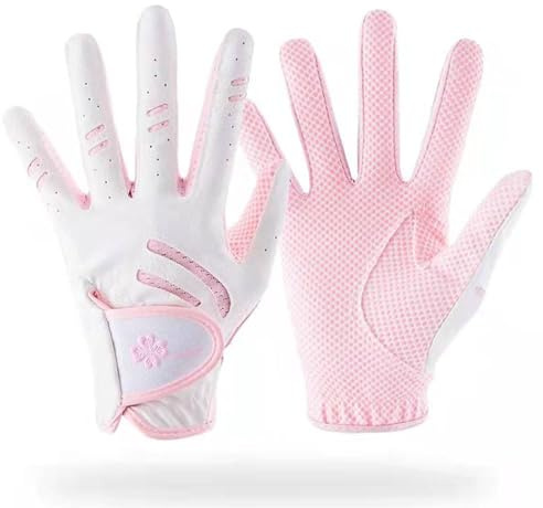 CINGHI LUSSO Kids Golf Glove Girls Pink Golf Glove Breathable and Wear-Resistant Children's Golf Gloves Boys Left Hand and Right Hand L - A Pair