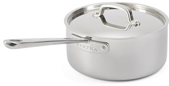 Martha Stewart Signature 3-Quart Triply Stainless Steel Low Saucepan w/Lid, 98353.02