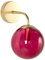Wandleuchte Metall gold Glas rot 1-flammig Kugelform Retro-Stil Boomi