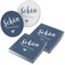 itenga 40x Servietten mit 40x Bierdeckel Schön dass du da bist (dunkelblau)