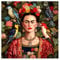 Frida Kahlo mit exotischen Vögeln Poster von Mark Ashkenazi 30 x 30 cm Bunt Wandbilder Wanddeko