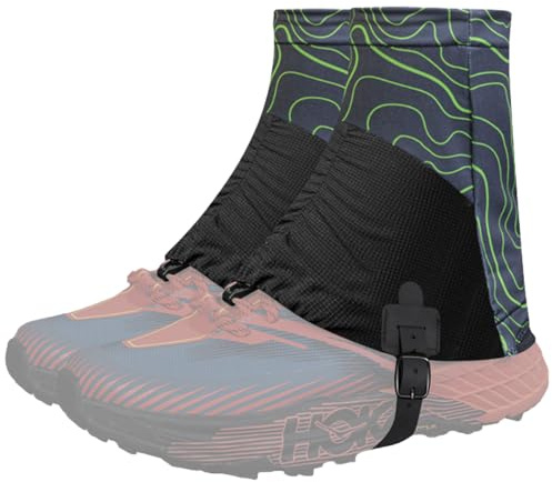 Danuosie Trail Gamaschen, wasserdichte Kurze Schuhschoner, Sanddichte Verstellbare Überschuhe für Wandern & Laufen - Verhindert Schmutz