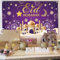 KEPMOV Eid Mubarak Backdrop Banner, Lila und Gold Große Stoff Ramadan Banner Ramadan Dekorationen für Zuhause Mubarak Banner Schild Photo Booth Hintergrund mit Seil für Muslim Ramadan Party