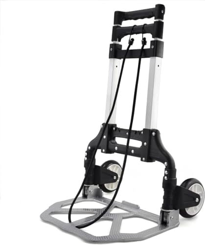 Carretilla de Mano Plegable o Carro Plegable de Aluminio con Mango Extensible de hasta 100 CM para Cargas de hasta 75 kg.