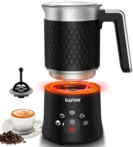 Milk Frother Electric 5 in 1 - Automatic Milk Frothers 290ml Large Capacity Milk Steamer Silent Operation Milk Heater and Warmer Hot & Cold Milk Foamer for Latte Coffee Chocolate