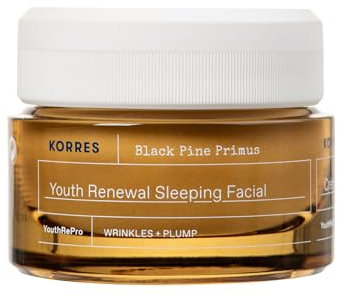 KORRES BLACK PINE PRIMUS Erneuernde Nachtcreme gegen Falten, für prallere Haut über Nacht, silikon- und parabenfrei, vegan, 40 ml