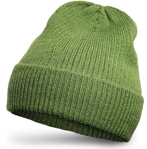 Apikuna® Alpaka Wollmütze aus 100% feinster Baby Alpaka Wolle (Olivgrün) – Gestrickte Mütze für Damen & Herren – Warm, weich und atmungsaktiv für Herbst & Winter