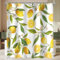 Lerores Rideau de douche 180 x 180 cm - Motif feuilles de citron - Ourlet lesté - Anti-moisissure - Imperméable - Lavable - En polyester - Avec 12 œillets et anneaux de rideau de douche - Pour salle